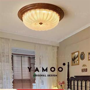 法式中古风主卧室灯2025新款中山灯具美式复古高级感书房间吸顶灯