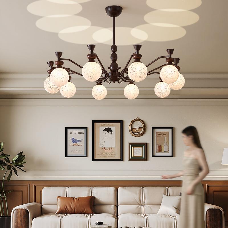 美式客厅吊灯现代中古风设计师大厅灯2025新款法式复古卧室餐厅灯