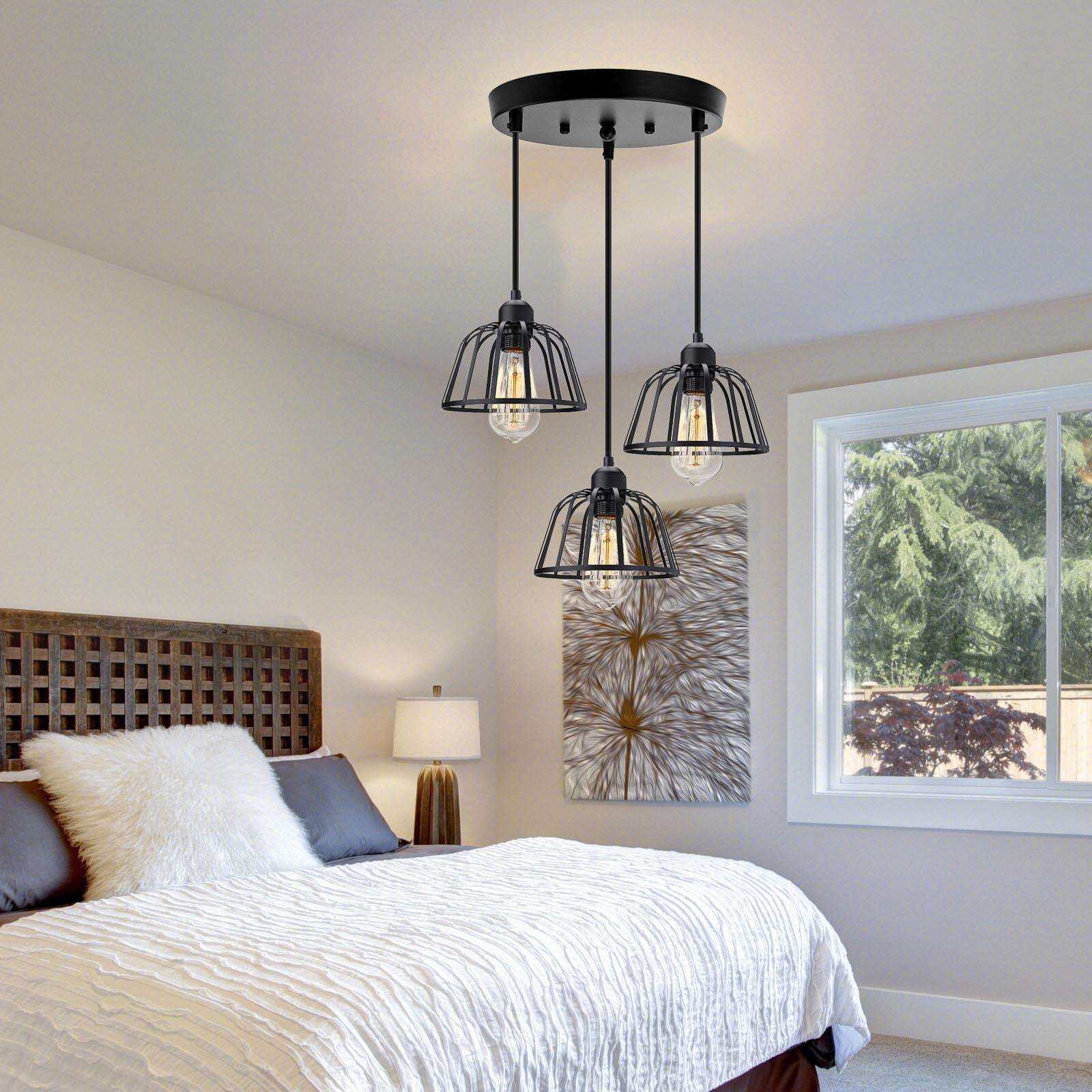 三头吊灯多光源吊线复古美规灯具美式室内吸顶多灯头吊线三头吊灯