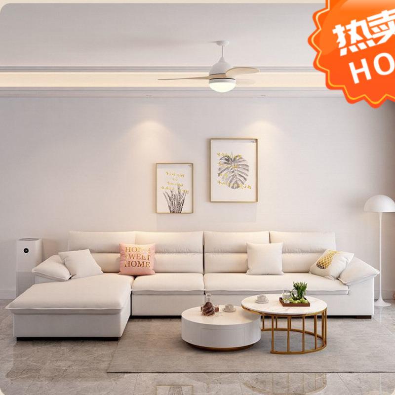 2024新款科技布沙发简约现代小户型客厅奶油风猫抓皮乳胶布艺沙发