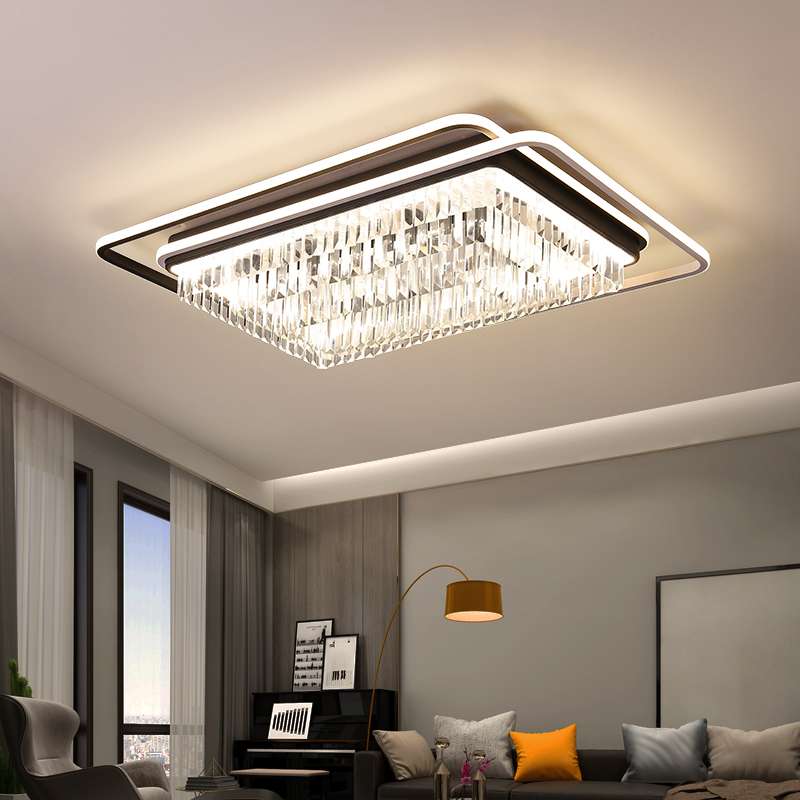 客厅水晶灯简约现代大气轻奢led吸顶灯 2023新款餐厅卧室灯具套餐