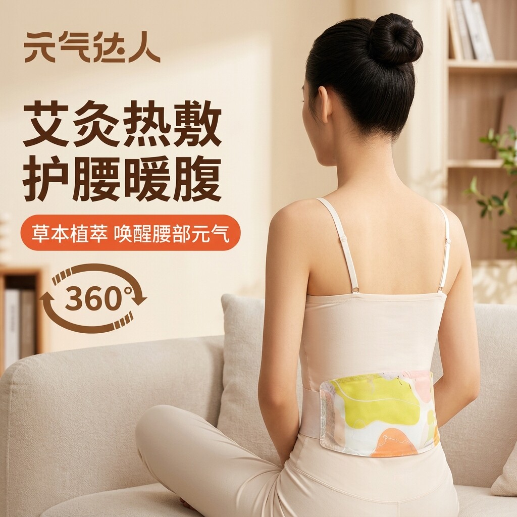 元气达人热敷暖腰带蒸汽艾灸贴热敷腰部姨妈暖腹部宫护腰带草本贴