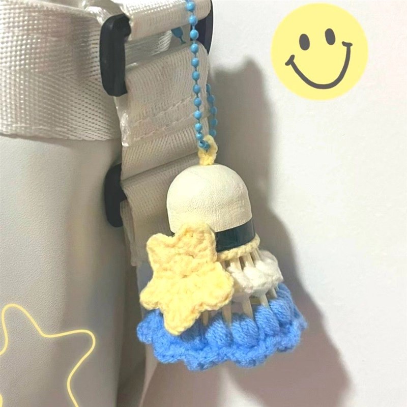 羽毛球小挂件手工diy材料包钥匙G扣装饰毛线编织钩针送女朋友