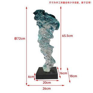 現(xiàn)代簡約透明樹脂雕塑客廳擺件酒店售樓J處玄關(guān)工藝品客廳桌面裝