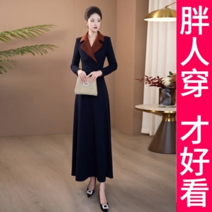 200斤大码2026新款冬天连衣裙女新款时尚简约连衣裙遮肉显瘦