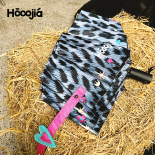 HOOOJIA 豹纹折叠伞女晴雨两用防雨遮阳伞便携防晒太阳伞 2025新款