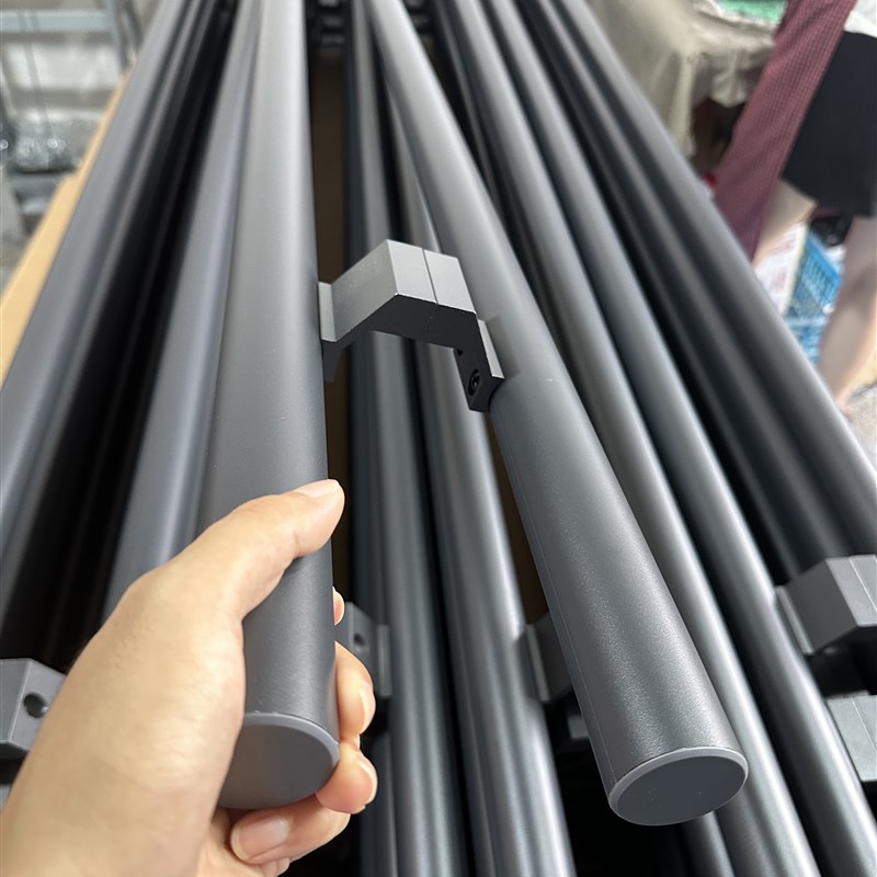 玻璃门把手店铺大门有框门拉手加厚全实心斜脚黑色灰色可定做孔距