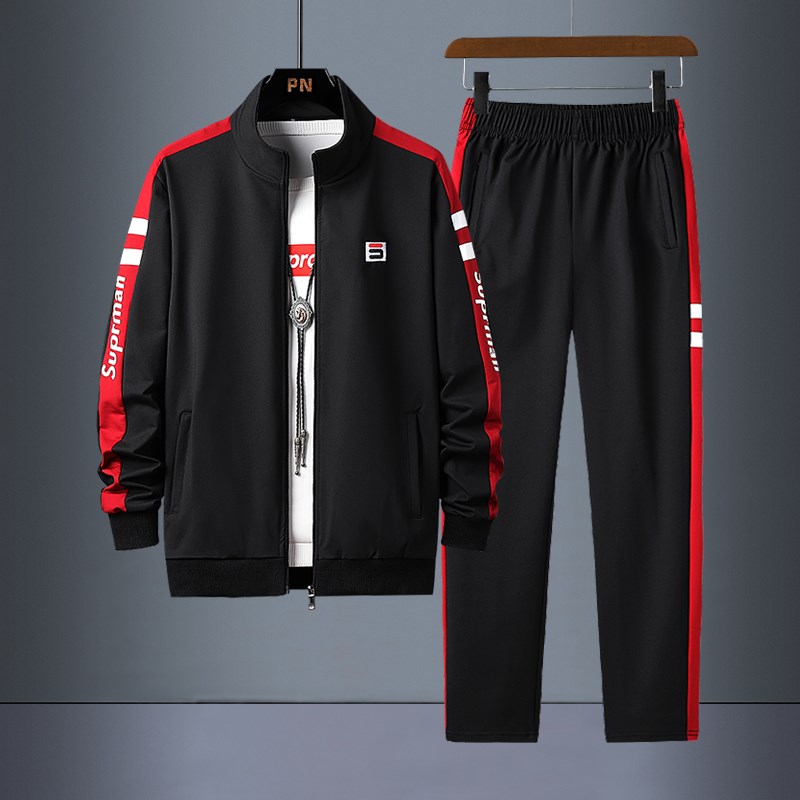 一套运动服套装男士中青年特大码休闲卫衣春秋季胖子加肥宽松外套