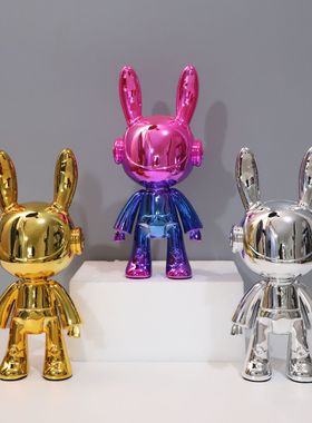 欧式卡通耳机兔样板房售楼部卧室客厅书房餐厅电视柜软装饰品摆件