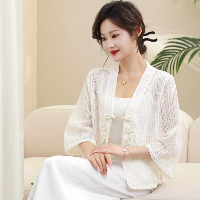 旗袍外搭披肩复古文艺国风开衫薄款空调衫外套配裙新中式防晒外披