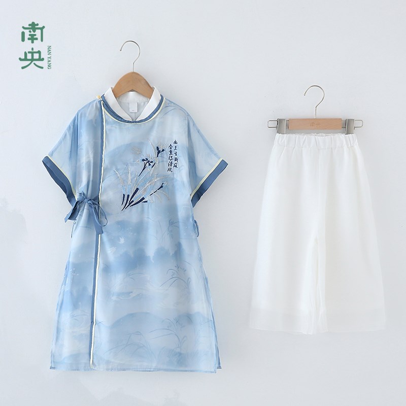 中国风童装汉服男童唐装套装儿童宋制圆领袍夏季R古风帅气男孩长