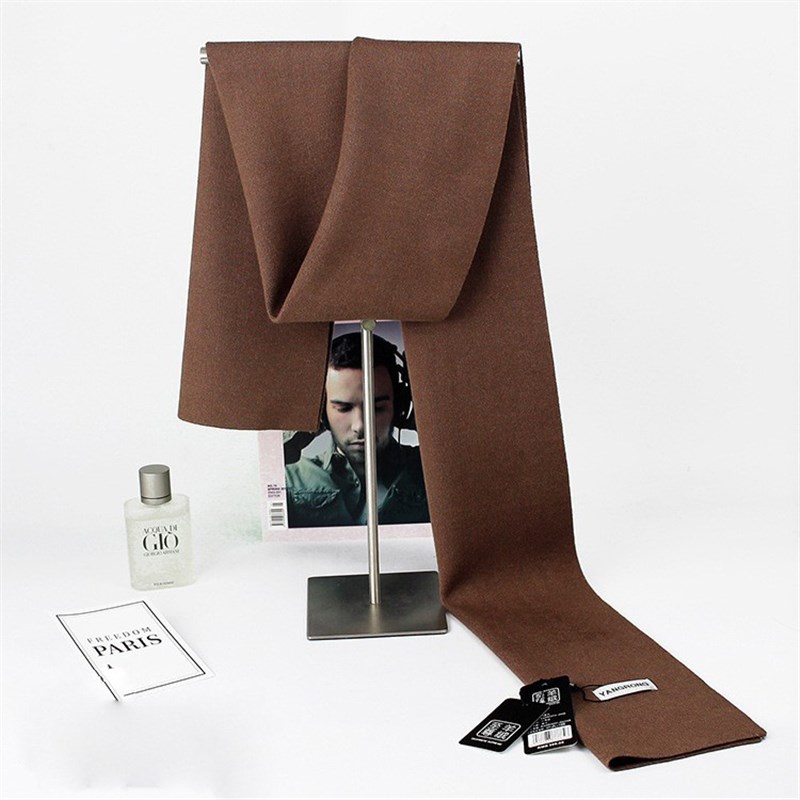 纯色羊毛男士围巾冬季青年学生商务休闲韩版羊绒高档百搭简约围脖