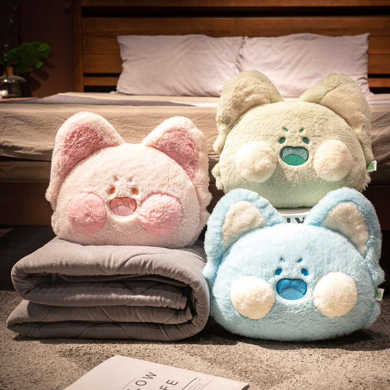 嘟嘟喵抱枕被子两用嘟嘟猫毯子二合一午睡枕头汽车用车载冬季加厚