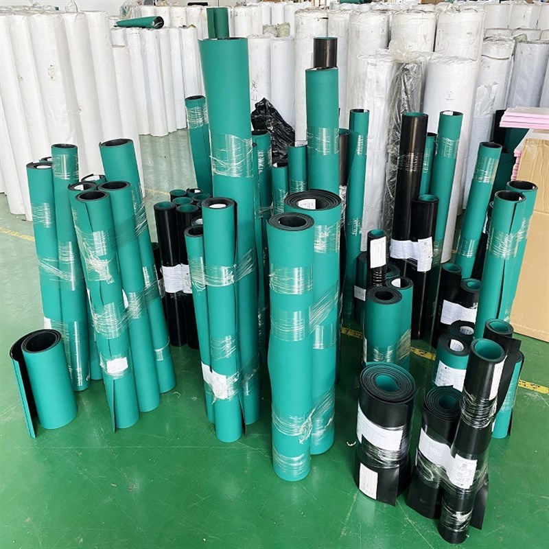 卷材防静电地胶 消防控制t室耐磨绿色防静电地板胶 阻燃橡胶材料