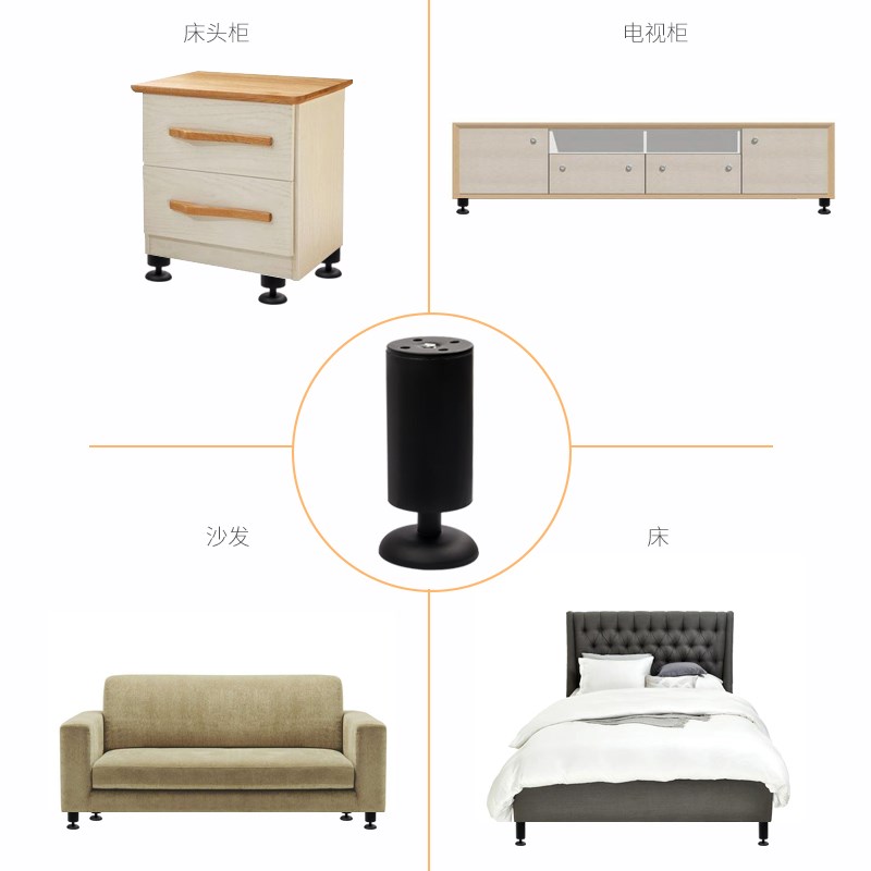 茶几电视柜加厚家具脚柜脚沙发脚C不锈钢可调节家具脚桌腿支架支