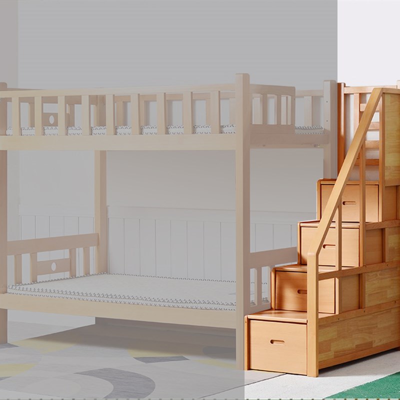 全实木榉木单个梯柜步梯换鞋凳书架抽屉拖床组合配套定制搭配家具