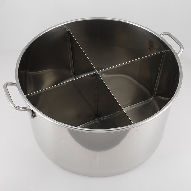 不锈钢鸳鸯锅加厚麻辣汤锅大汤桶两味火锅锅圆形分隔锅商用家用