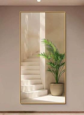 步步高升挂画2025新款入户玄关装饰画楼梯间过道尽头绿色植物壁画