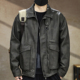 潮牌宽松休闲机车服夹克男士 美式 复古皮衣外套男春秋款 皮夹克上衣