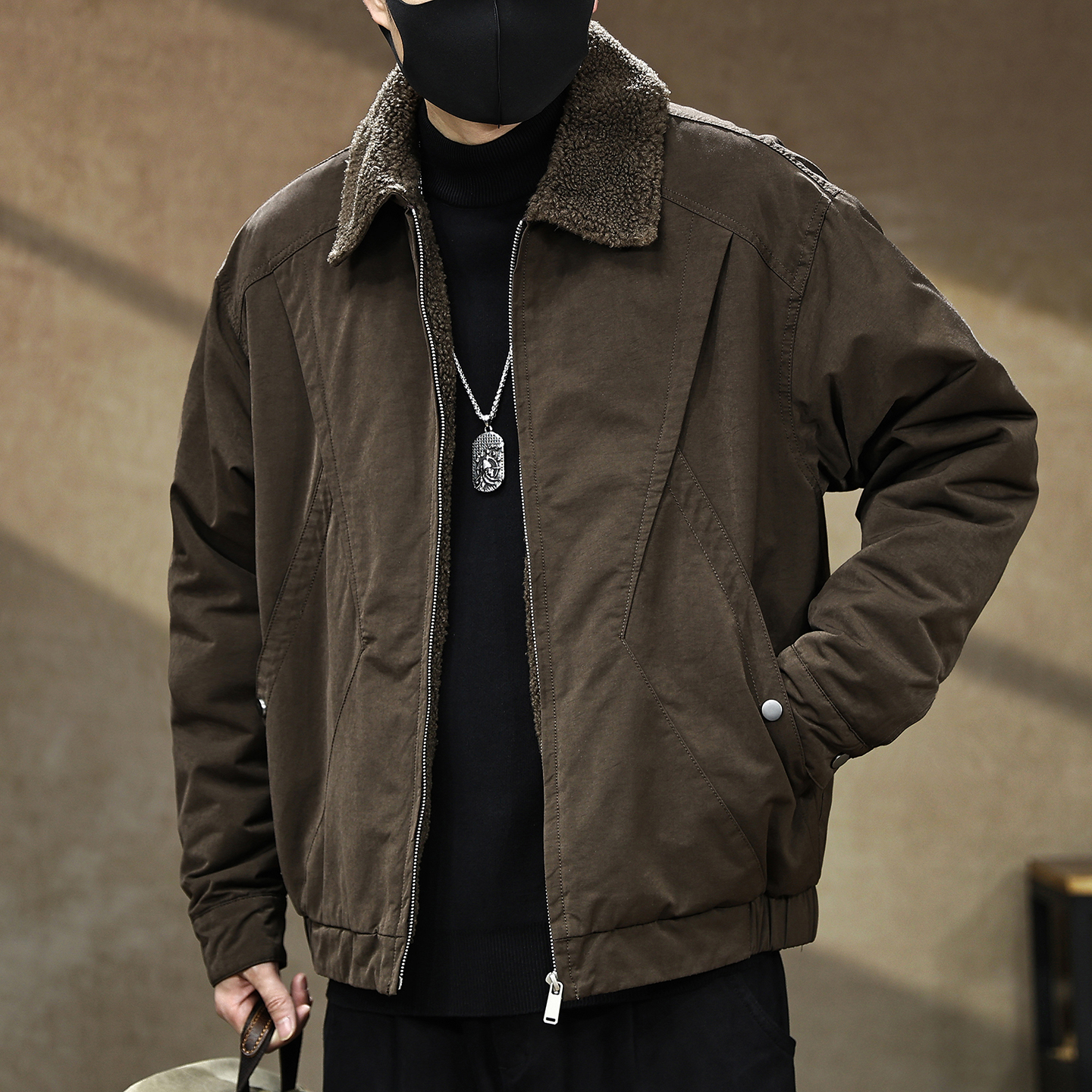 【美拉德重磅仿羊羔绒加厚棉服】