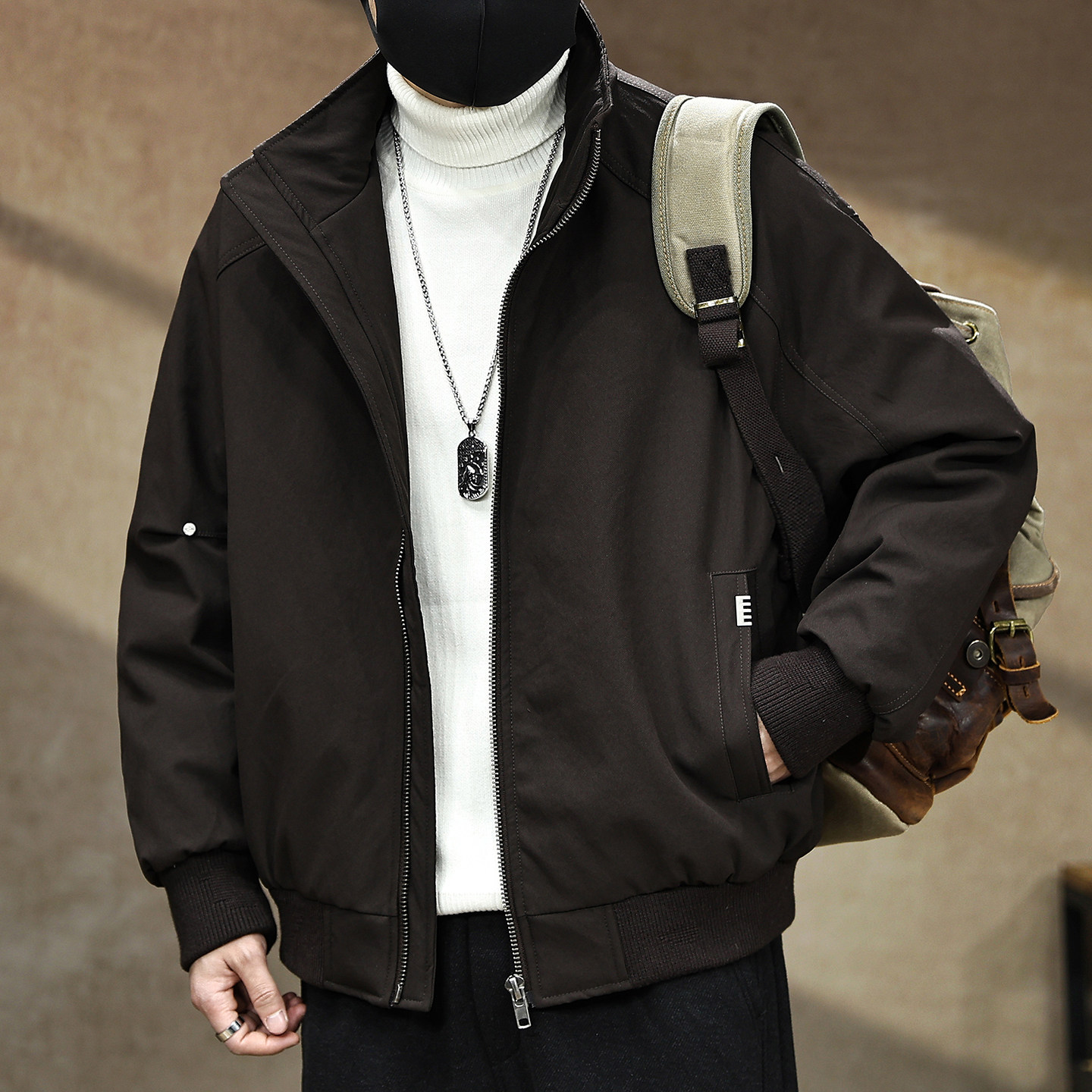 【高级感立领工装保暖羽绒服男】