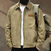 美式 休闲外套男 加绒轻磨毛水洗宽松工装 复古羊羔绒夹克男士 秋冬季