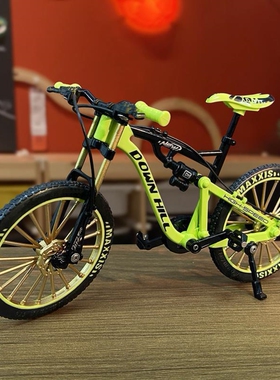 。自行车模型真合金手指减震降速山地车赛车摆件男孩儿童玩具礼