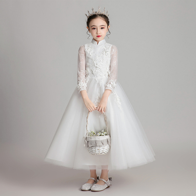 儿童礼服公主裙女童蓬蓬纱小孩主持人花童婚纱少儿走秀.钢琴演出