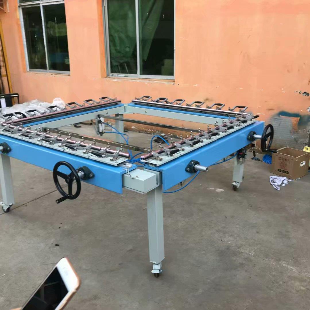 现货大型涡轮蜗杆绷网机、高张力拉网机、双夹拉网机精准高效