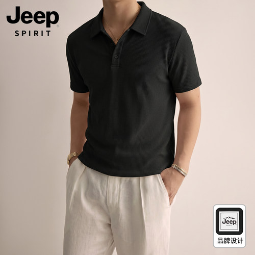 JEEP吉普雅痞高级感格纹上衣POLO
