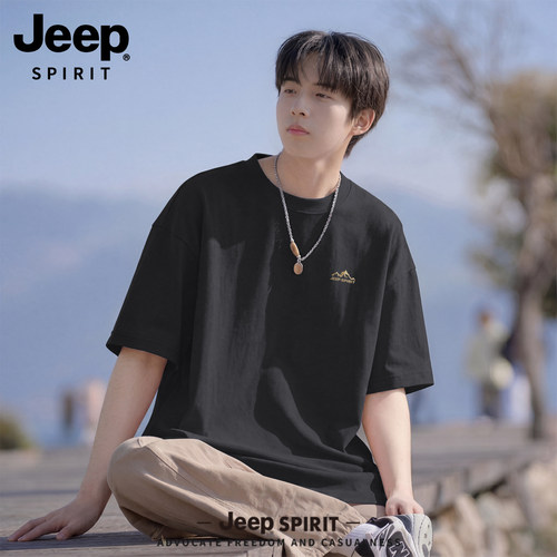 JEEP吉普男士纯棉短袖T恤