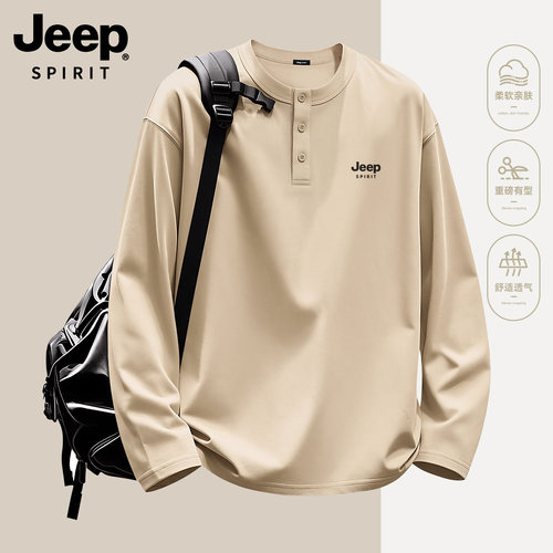 吉普JEEP亨利领长袖t恤