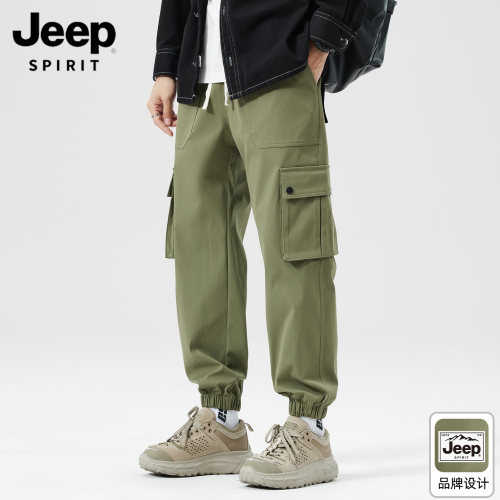 JEEP冲锋工装大口袋束脚裤子男士
