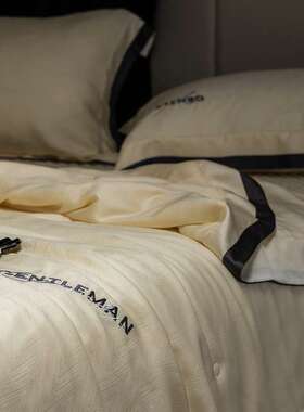 四轻奢摩登80支兰精天夏被套夏季床盖清凉透气小XXR资件床品丝可