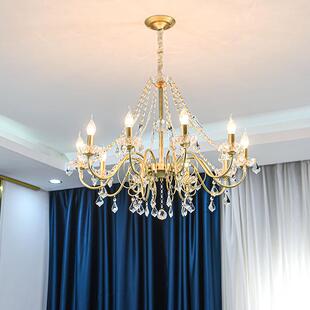 轻水晶吊灯欧美式简约现代客厅奢灯餐厅温主馨卧室法灯式复古GNX