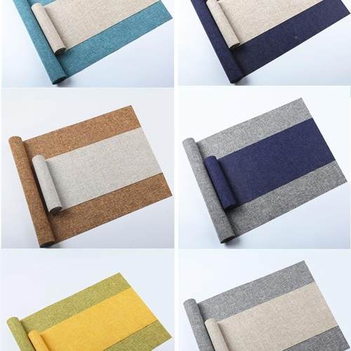 桌旗装中式禅意防F9675SS6水茶茶席现代简约麻纹布艺干垫泡茶旗套