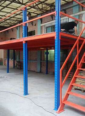 厂WIH储家直平供仓阁楼货架钢结构平台型一层二层重搭建组装阁楼