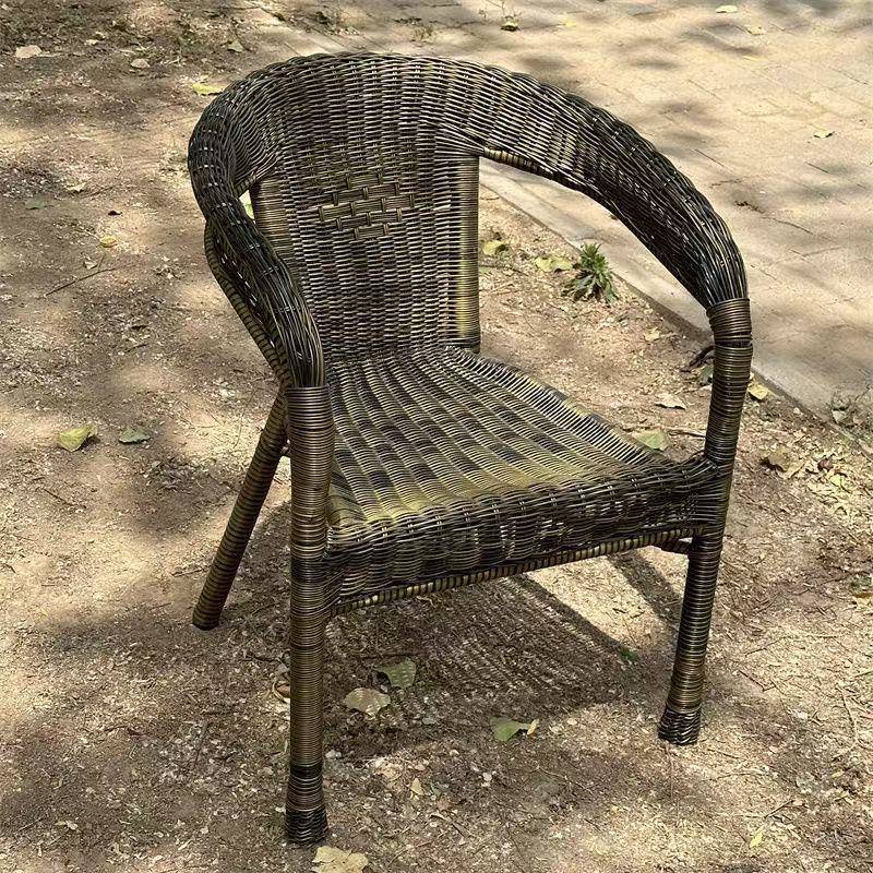 加高带手椅子靠背内椅室UUK腾椅藤椅外户椅子扶藤编椅子高藤椅