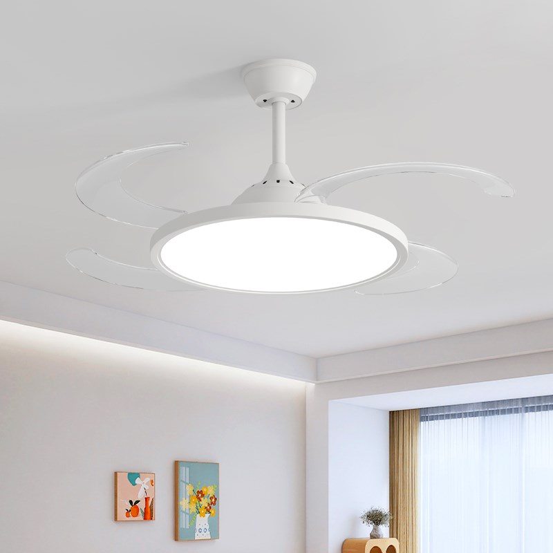 全光谱护眼卧室书房灯现代简约餐厅风扇灯家用静音一体隐形吊扇灯