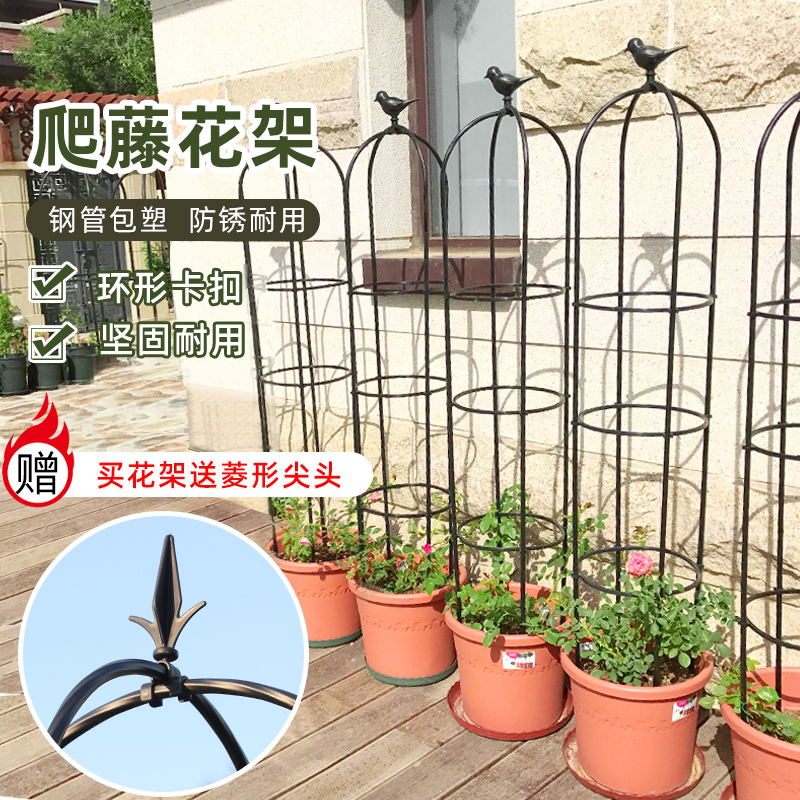 花架爬藤架月季支架杆室外铁艺鸟笼铁线莲藤架户外庭院阳台鸟架子