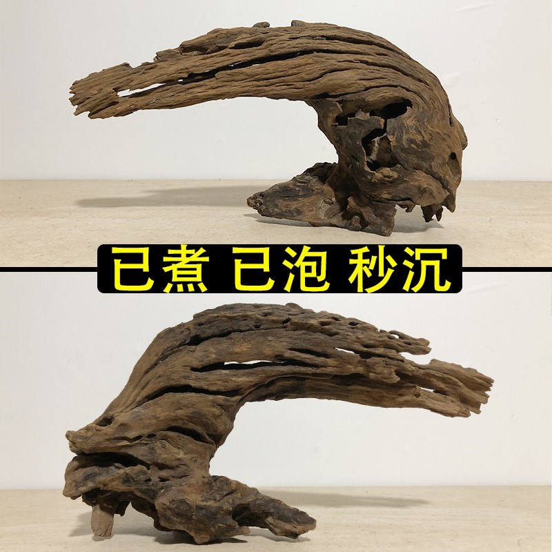 鱼缸造景a沉木大号大型莫斯树龟台晒台爬宠虾躲避草缸摆件免煮树