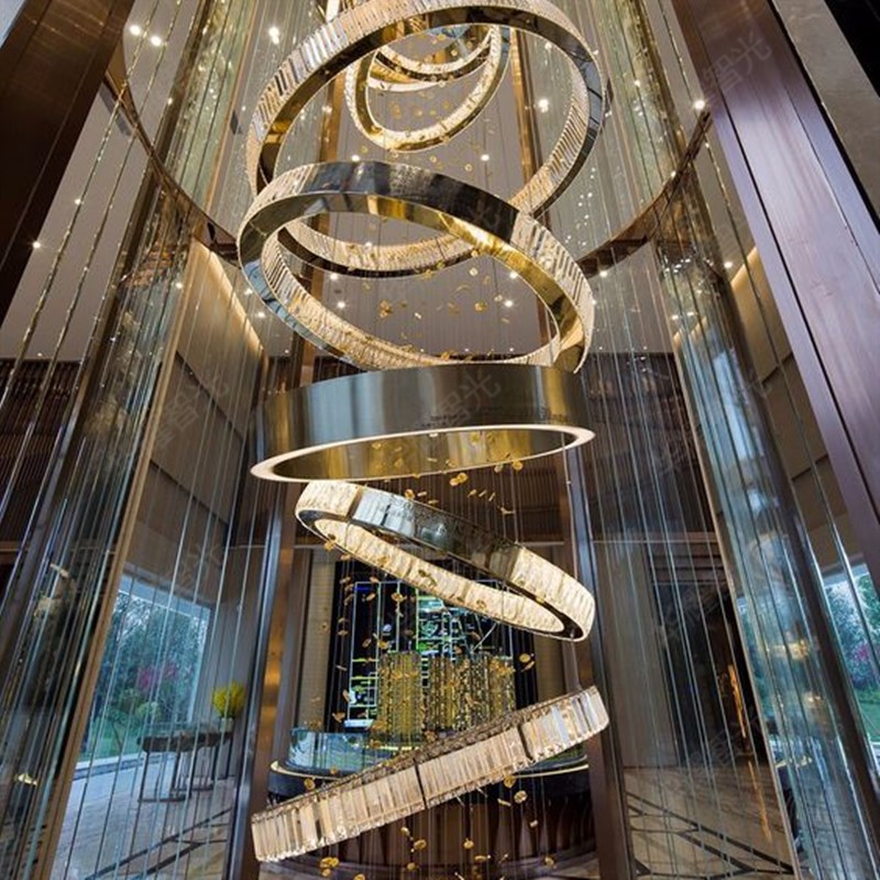 吊灯酒店大堂灯简约现代艺术工程会所楼盘非标定制水晶吊线灯具