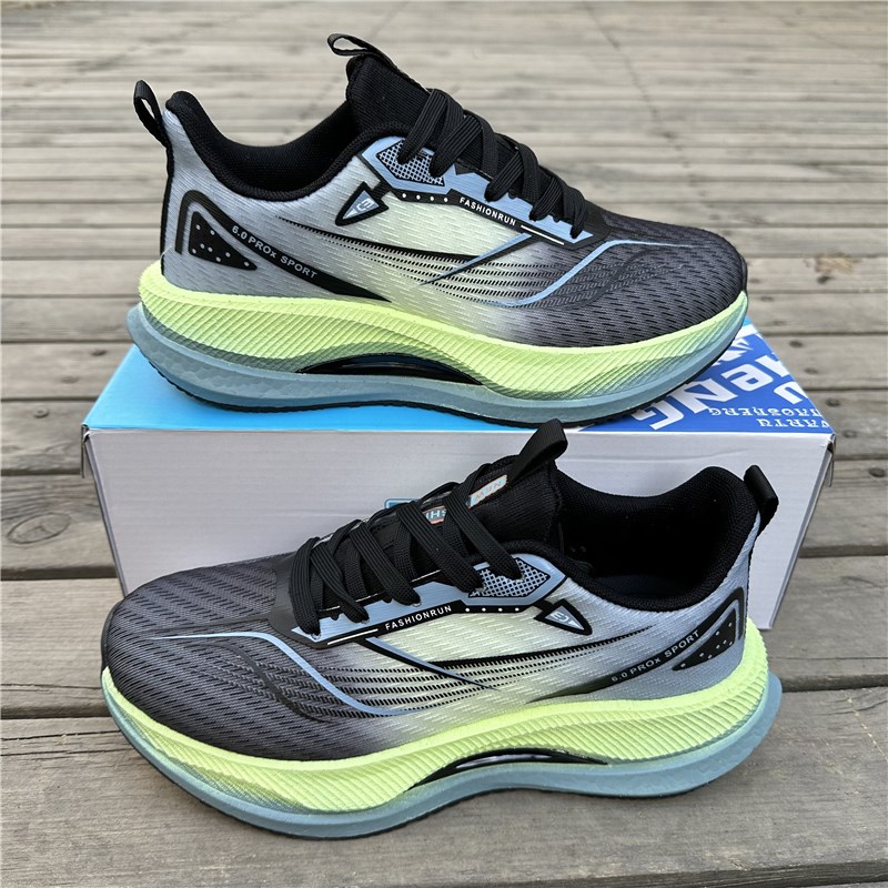 碳板爆米花男鞋运动鞋2025新款网面透气轻便跑步鞋减震防滑跑鞋男