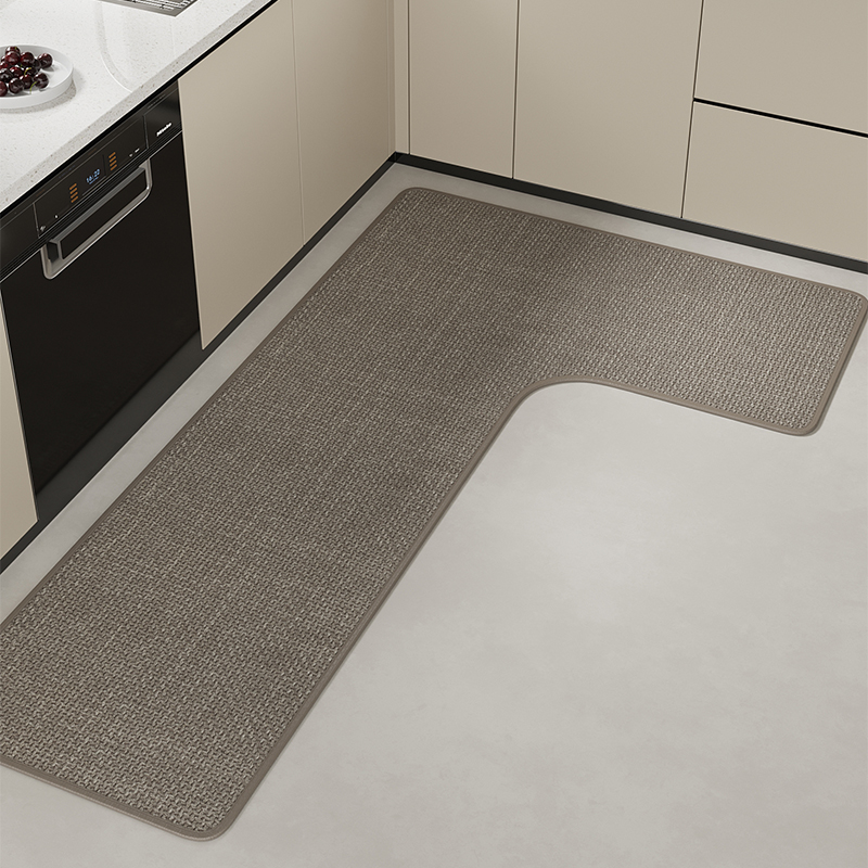 厨房简约防滑专用地垫吸水吸油耐脏免洗地毯L型满铺高级感脚垫子