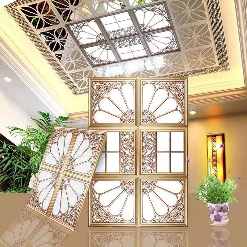 集成吊顶铝扣板lked灯客厅二级平板450*450组合拼花灯