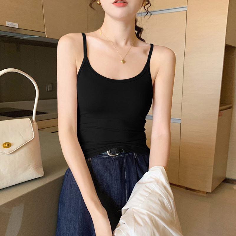 黑色莫代尔吊带背心女夏季内搭2026新款女士美背外穿打底内搭上衣