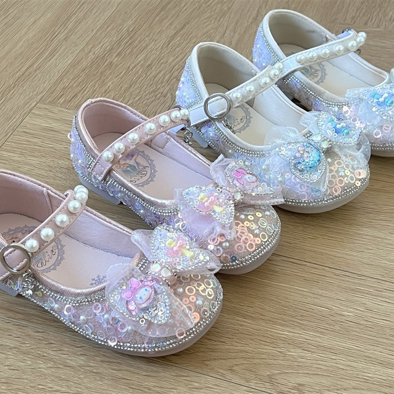 女童鞋子儿童公主鞋2024新款宝宝秋款水晶小皮鞋闪亮单鞋570