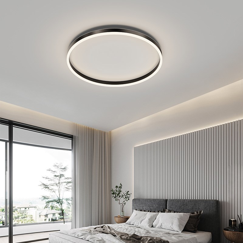 北欧极简主卧室灯超薄led吸顶灯现代简约圆形网红温馨书房间灯具