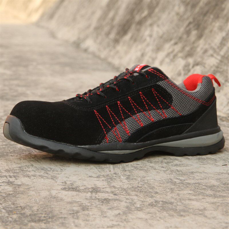 反毛牛皮低帮透气劳保鞋塑钢头防砸防刺安全工作鞋过电子安检门