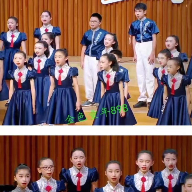 六一儿童演出服中国风小学生合唱团表演服男女童爱国朗诵比赛服装